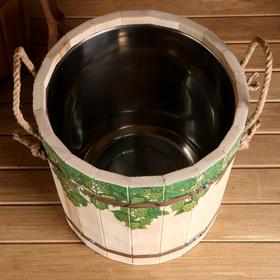 

Запарник 12 л, нержавеющая вставка, нержавеющий обод, ручка веревка, "Хмельные косы"