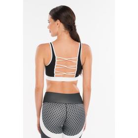 

Топ-бра женский спортивный, цвет чёрный белый, размер 40-42 (S)