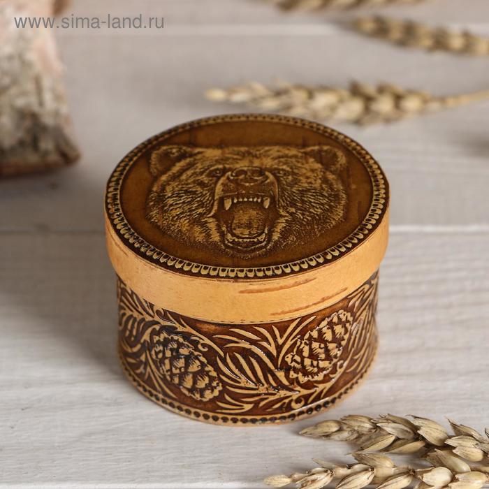 

Шкатулка "Медведь" 2, береста, 6,5х6,5х4,5 см