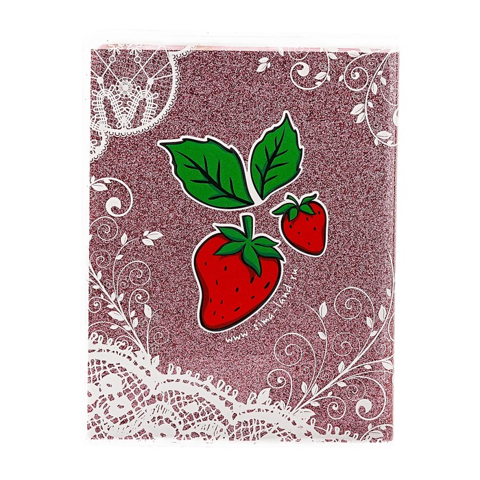 Блокнот "Клубничные заметки", 96 листов, А6, с блестками