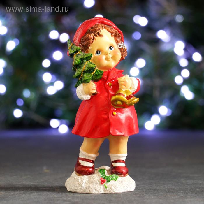 

Фигура "Девочка с колокольчиками" красный, 7х7х17см