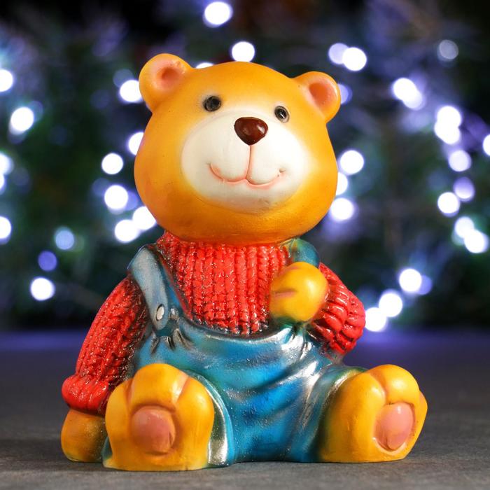 Фигура Медвежонок в красном свитере10х11х14см