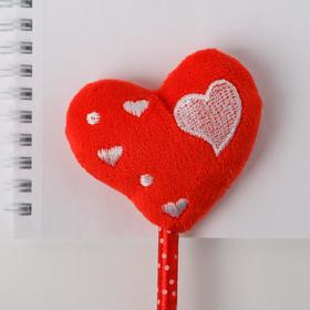 Ручка пластик, фигурная, сердце красное от Сима-ленд
