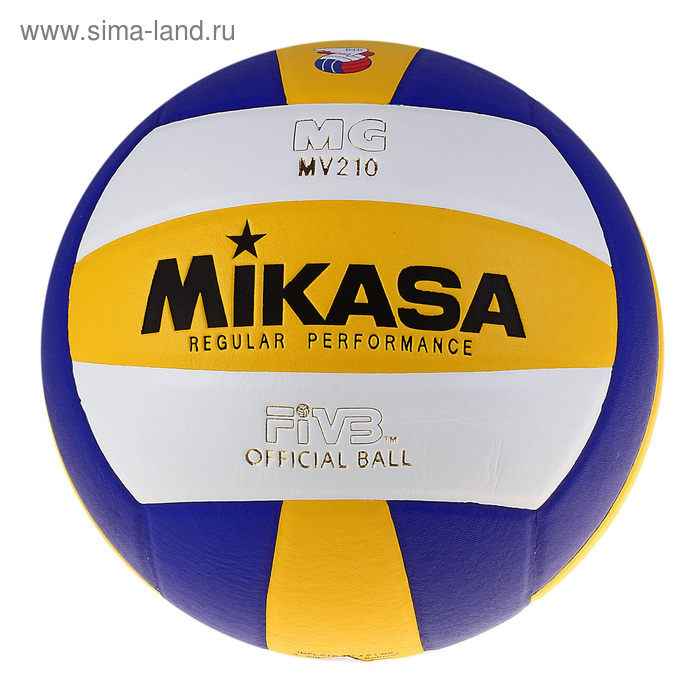 фото Мяч волейбольный mikasa mv210, размер 5, pu, бутиловая камера, клееный