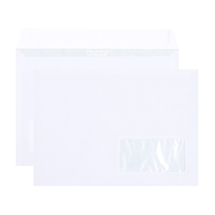 фото Набор конвертов с5, 162 х 229 мм, чистый, правое окно, силиконовая лента, внутренняя запечатка, 25 штук курт