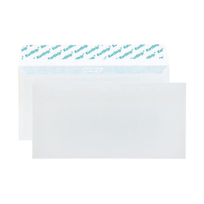 Набор конвертов E65, 110 х 220 мм, чистый, без окна, силиконовая лента, внутренняя запечатка, 80 г/м2, 100 штук
