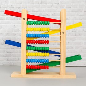 Детская деревянная игрушка 2 в 1 «Автотрек + счёты» 31×28×9,5 см от Сима-ленд