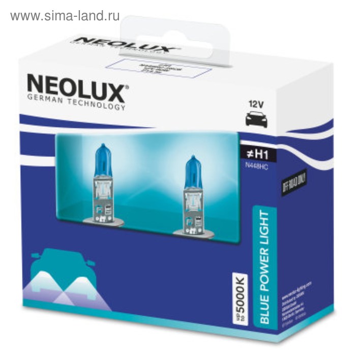 фото Лампа автомобильная neolux h1 12v 55w p14.5s+50% extra light, 2 шт