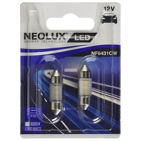 

Лампа светодиодная Neolux LED C5W festoon 31 мм 6000K, 2 шт, NF6431CW-02B