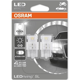 

Лампа светодиодная Osram W21/5W, 12V (W3*16q) LED Standart Cool White 6000К, 2 шт, 7716CW-02B