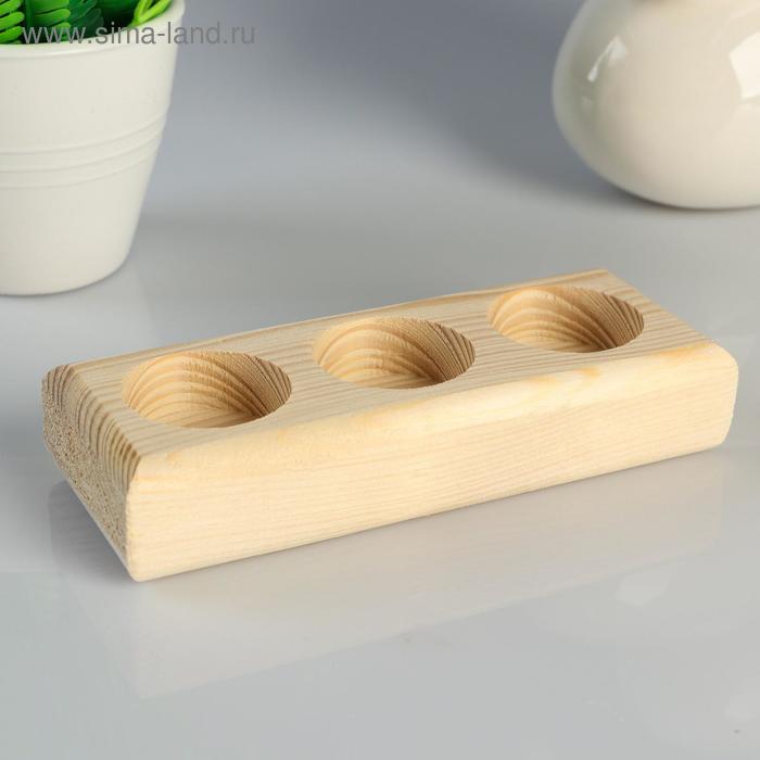 

Подсвечник деревянный под 3 свечи "Прямоугольный", МАССИВ, 15.5×6×3 см