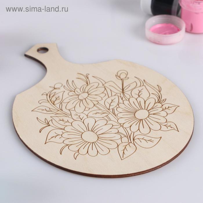 фото Доска овал "цветы", 14,2х0,3х20 см