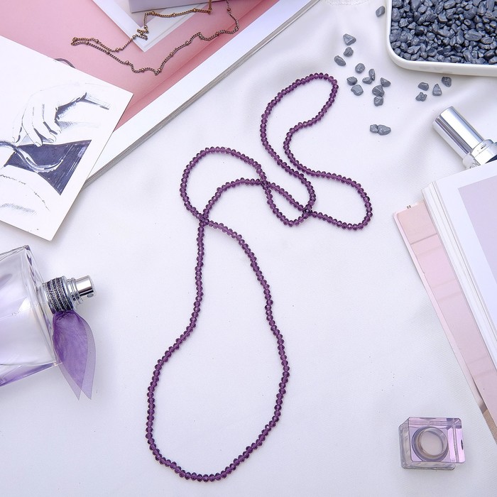 Бусы "Хрусталь" на резинке, цвет фиолетовый, 100см