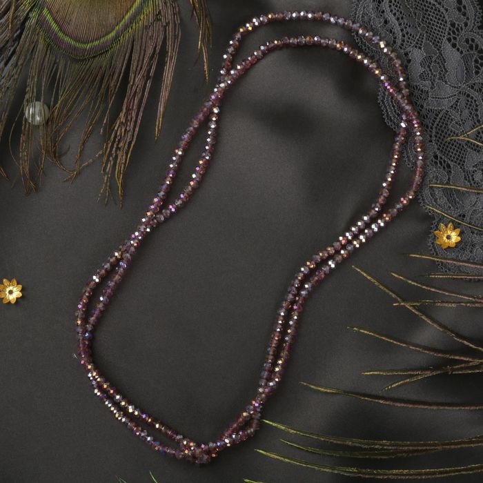 Бусы "Хрусталь" на резинке, цвет сливовый, 100см