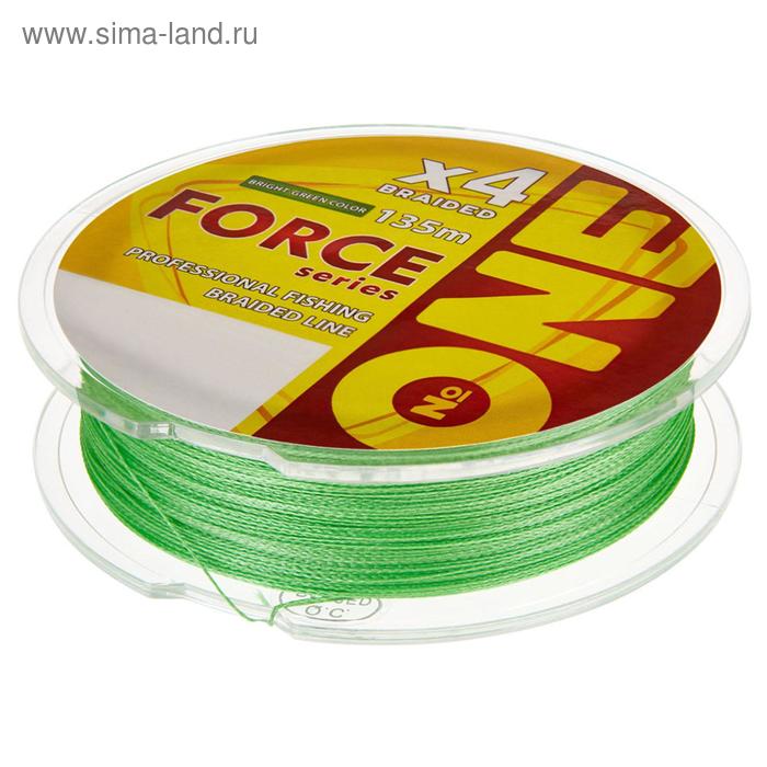 фото Плетёная леска №one force х4-bright green, 135 м, d=0,12 мм iam company