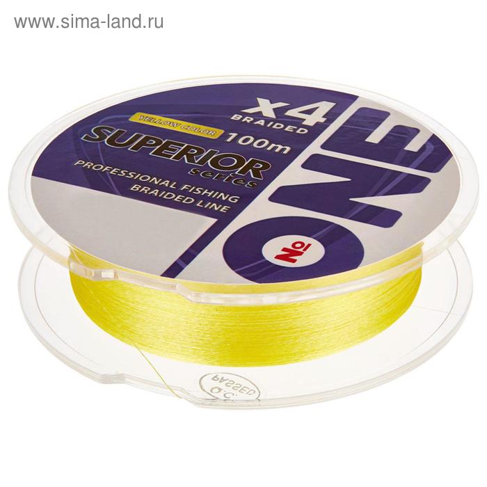 фото Плетёная леска №one superior х4-yellow, 100 м, d=0,12 мм iam company