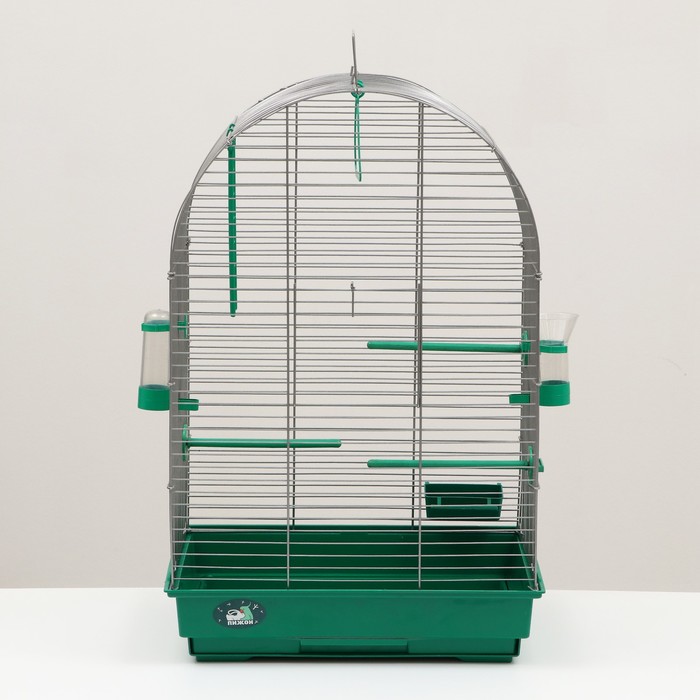 

Клетка для птиц "Пижон" №101, цвет хром , укомплектованная, 41 х 30 х 65 см, зеленый микс