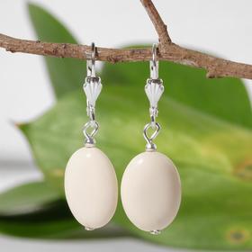 

Серьги овал "Агат белый"