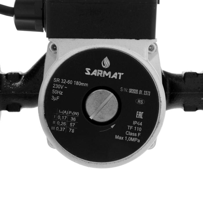 Насос циркуляционный SARMAT SR 32-60, напор 6 м, 72 л/мин, кабель 1.2 м, 36/57/78 Вт
