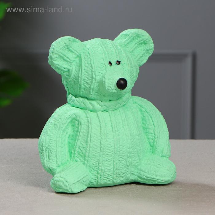 

Копилка "Вязаный мишка", зелёный цвет, 19 см