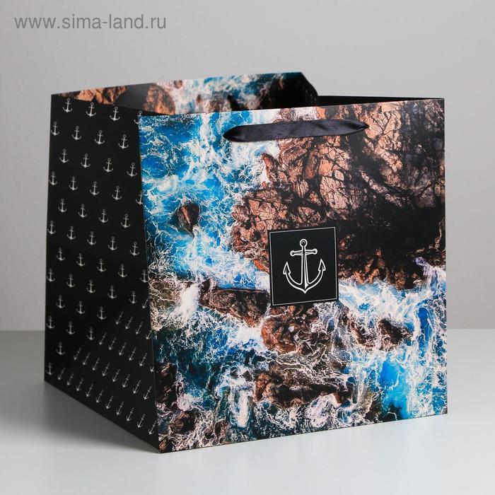 Квадратный пакет «Якорь», 30 × 30 × 30 см