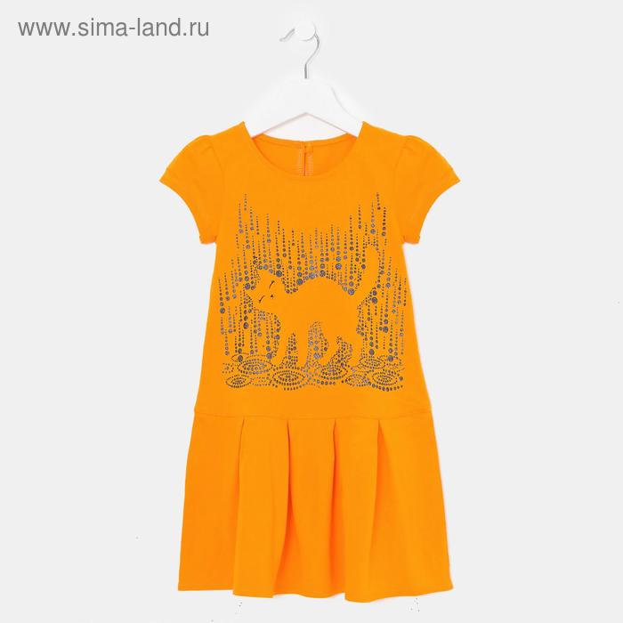 фото Платье для девочки, цвет оранжевый, рост 98 см luneva