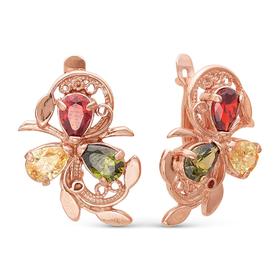 

Серьги "Самоцвет" позолота, цветные