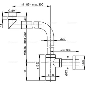 Сифон для раковины Alcaplast A403 DESIGN, DN=32,мм, экономящий пространство, хром от Сима-ленд