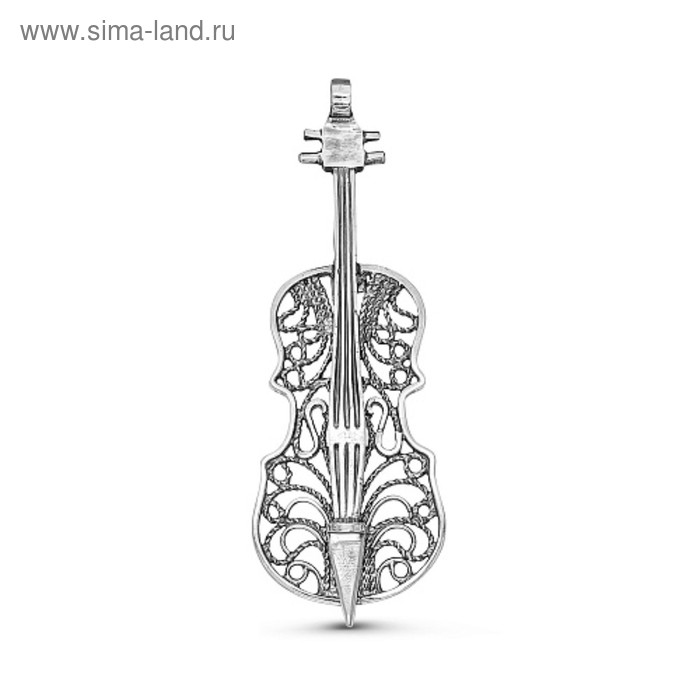 Брошь «Скрипка» посеребрение с оксидированием брошь бижутерия виолончель серебрение оксидированием а1408926