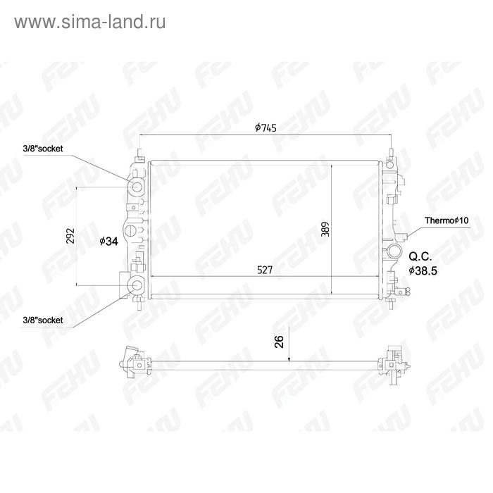 

Радиатор охлаждения Opel Astra J (10-) 1.4i/1.6i AT Fehu FRC1007