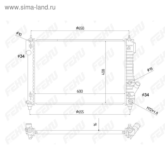 

Радиатор охлаждения Chevrolet Aveo T255 (08-) 1.4i MT Fehu FRC1009