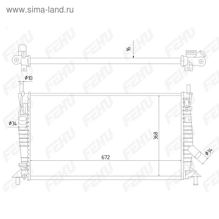 

Радиатор охлаждения Ford Focus II A/C (05-) Fehu FRC1030