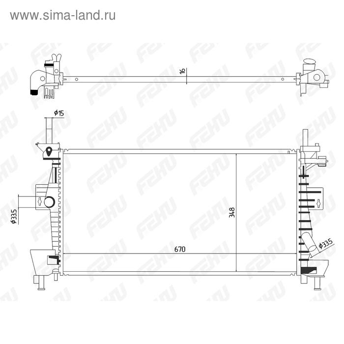 

Радиатор охлаждения Ford Focus III (11-) 1.6i/2.0i Zetec Fehu FRC1031