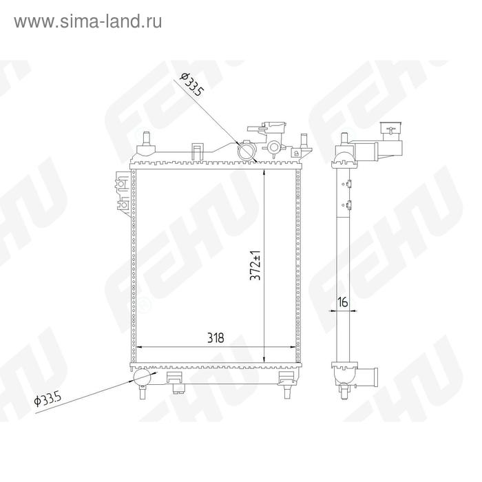 

Радиатор охлаждения Hyundai Getz (02-) 1.1/1.3/1.4 Fehu FRC1033