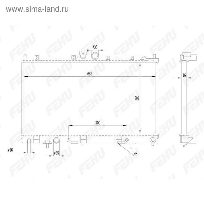 

Радиатор охлаждения Mitsubishi Lancer IX (03-) AT Fehu FRC1041