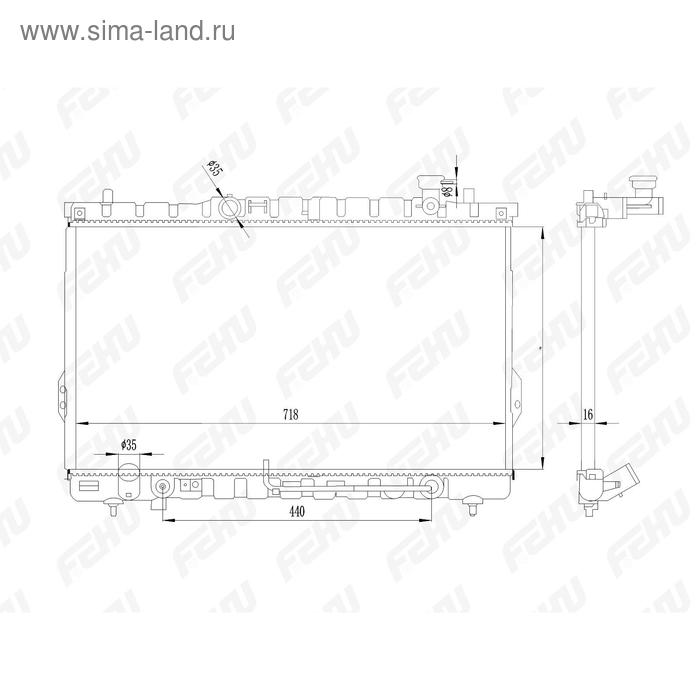 

Радиатор охлаждения Hyundai SantaFe (00-) 2.0Crdi/2.4/2.7 AT Fehu FRC1063