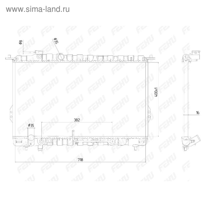 

Радиатор охлаждения Hyundai Sonata (98-) 2.0/2.4/2.5/2.7 AT Fehu FRC1064