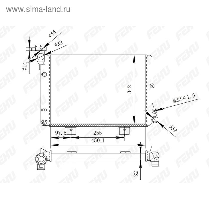 

Радиатор охлаждения (сборный) VAZ 2106 Fehu FRC1499m