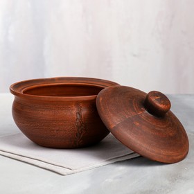 

Горшок для запекания "Жаркое", гладкий, без ручек, красная глина, 1.5 л