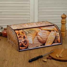 Хлебница деревянная 'Приятного аппетита', цветная, 38х26х14 см Ош