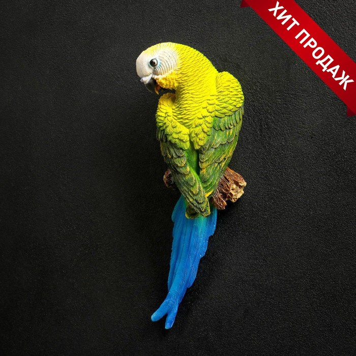 Подвесной декор Попугай волнистый на ветке 7х12х29 см цена и фото