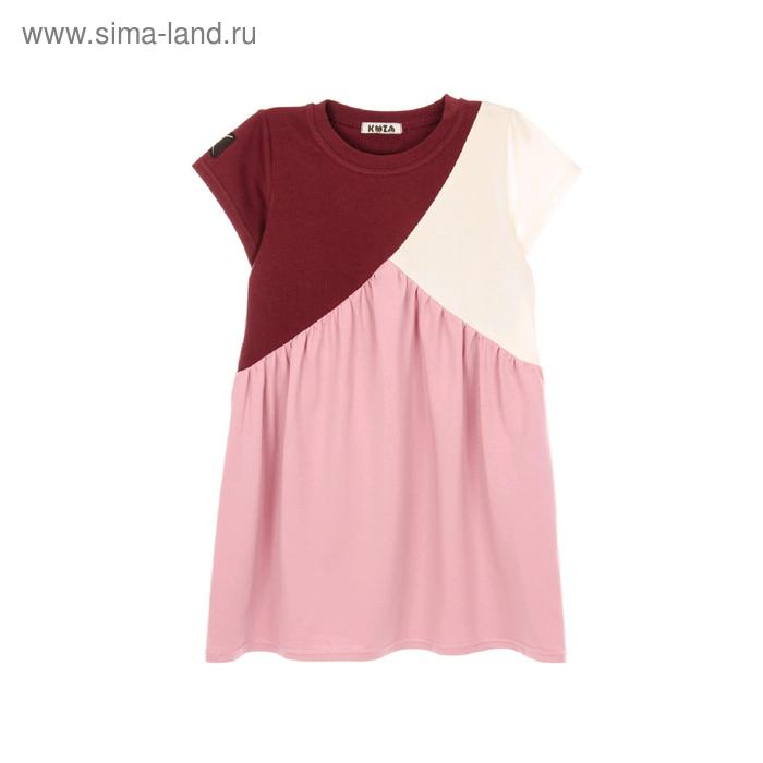 фото Платье для девочек, рост 104-110 см, цвет розово-бордовый кузя