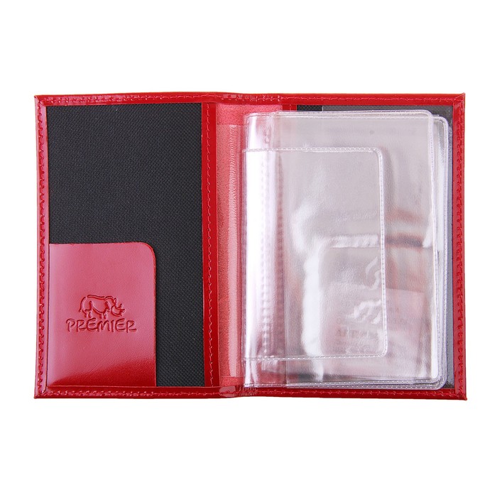 Обложка для автодокументов, цвет красный