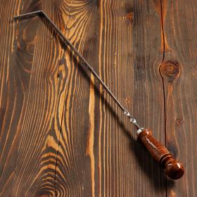 Кочерга узбекская с деревянной ручкой, с узором 40/1см, сталь 3мм Ош