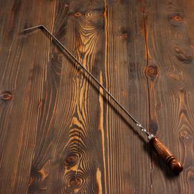 Кочерга узбекская с деревянной ручкой, с узором, 60/1см, сталь 3мм Ош