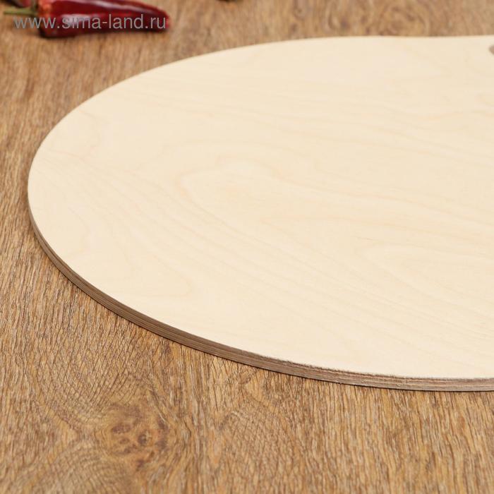 фото Доска разделочная и сервировочная деревянная "круг с ручкой", 37,5×37,5×0,8 см