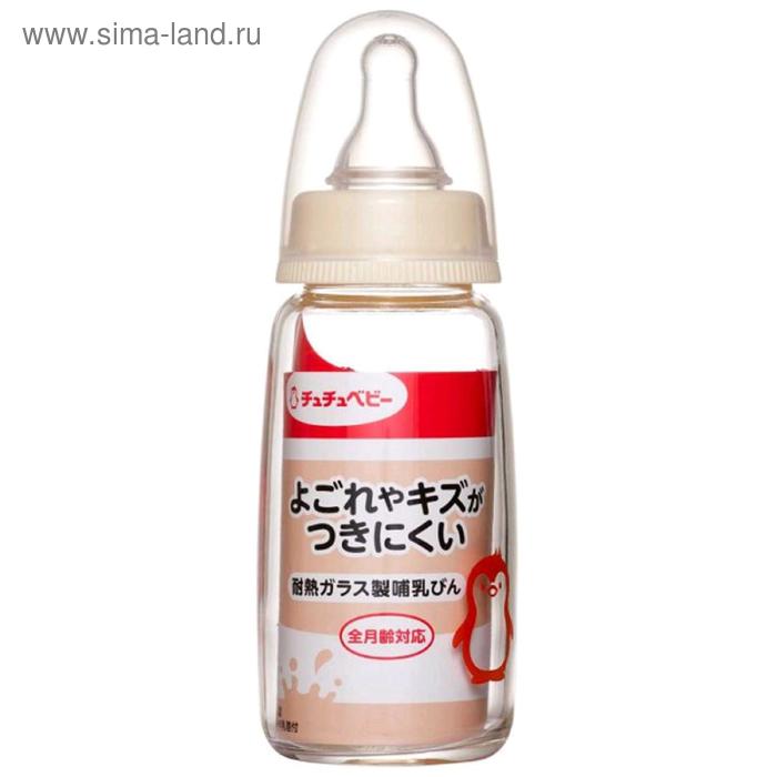 Бутылочка для кормления с силиконовой соской Chu Chu Baby, с узким горлышком, стеклянная, 150 мл