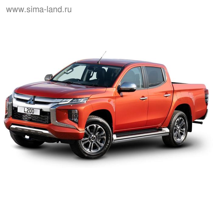 фото Защита штатных порогов d42 rival mitsubishi l200 v 18-, нерж. сталь, 2 шт, r.4016.005