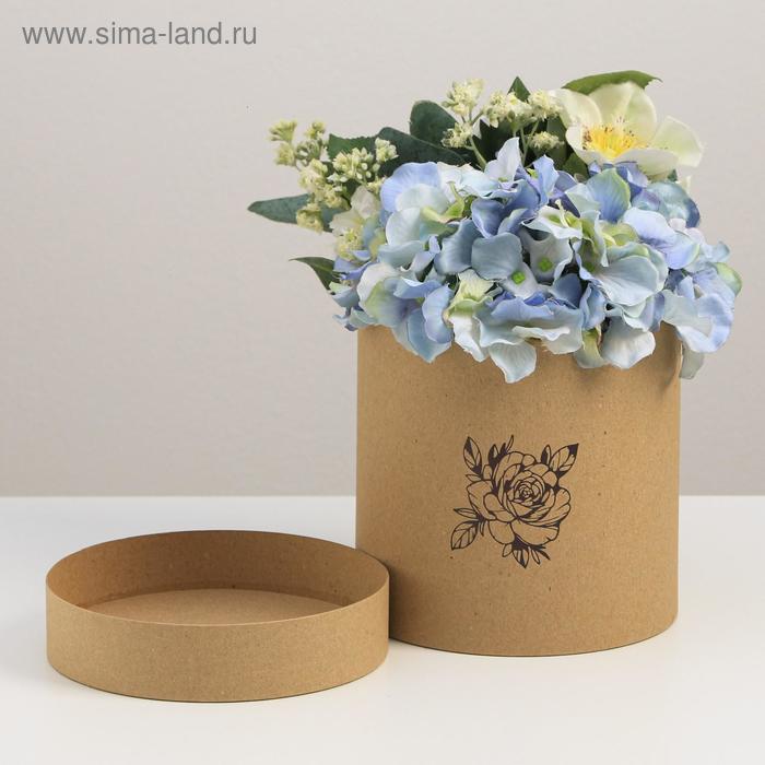 Коробка подарочная шляпная из крафта, упаковка, «Цветок», 15 х 15 см шляпная коробка flowers золотая 15 х 15 см