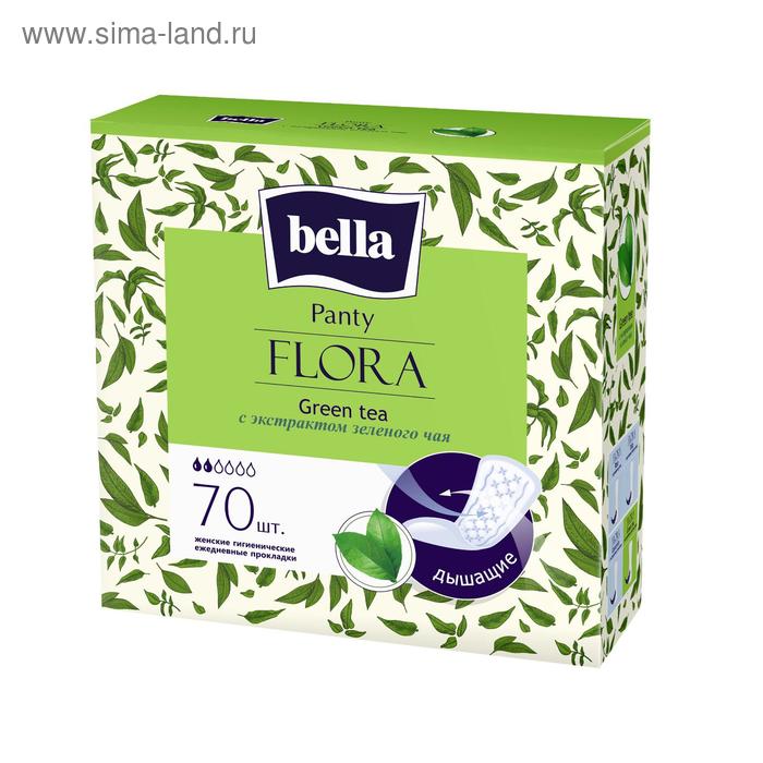 Прокладки женские гигиенические ежедневные bella Panty FLORA Green tea с экстрактом зеленого, 70 шт. прокладки bella green tea 10 шт